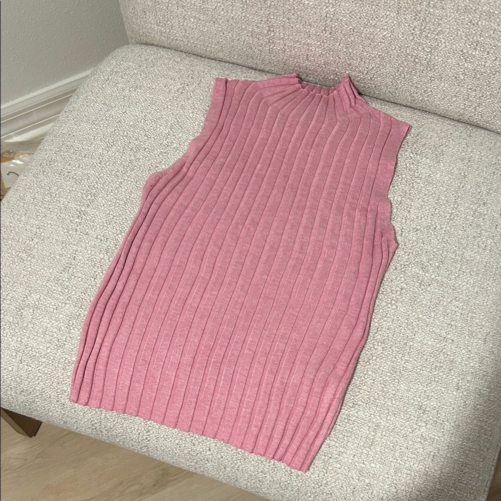 A New Day - Pink Sleeveless Ribbed Top